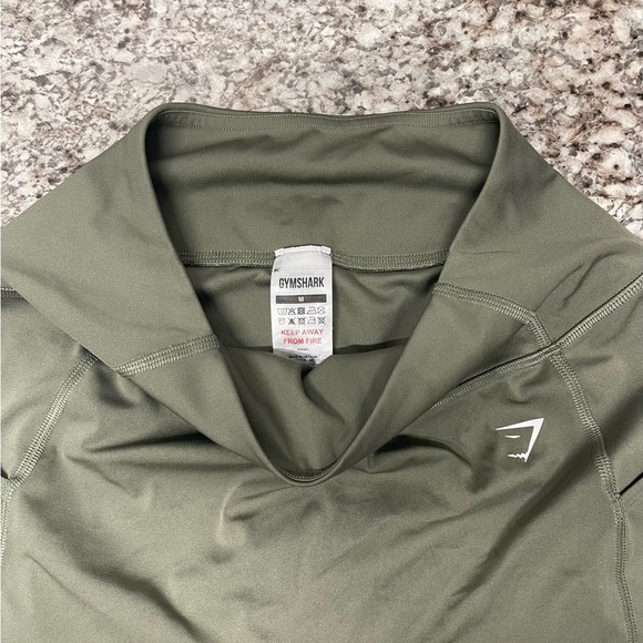 Gymshark Green Bike Shorts with Stretchy Fabric and Seam Detailing - Picture 4 of 4